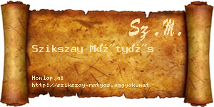 Szikszay Mátyás névjegykártya